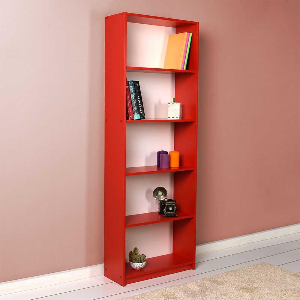 Biblioteca KTP-350-BB-1 Home Collection® Modern, 5 rafturi, 64x182x26 cm - Rosu | SKU: KTP-350-KK-1