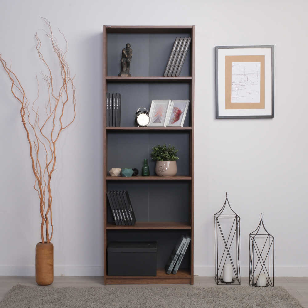 Biblioteca KTP-350-BB-1 Home Collection® Modern, 5 rafturi, 64x182x26 cm - Nuc | SKU: KTP-350-BB-1, KTP-350-OO-1, KTP-350-AX-1, KTP-350-KK-1, KTP-350-FF-1, KTP-350-SS-1