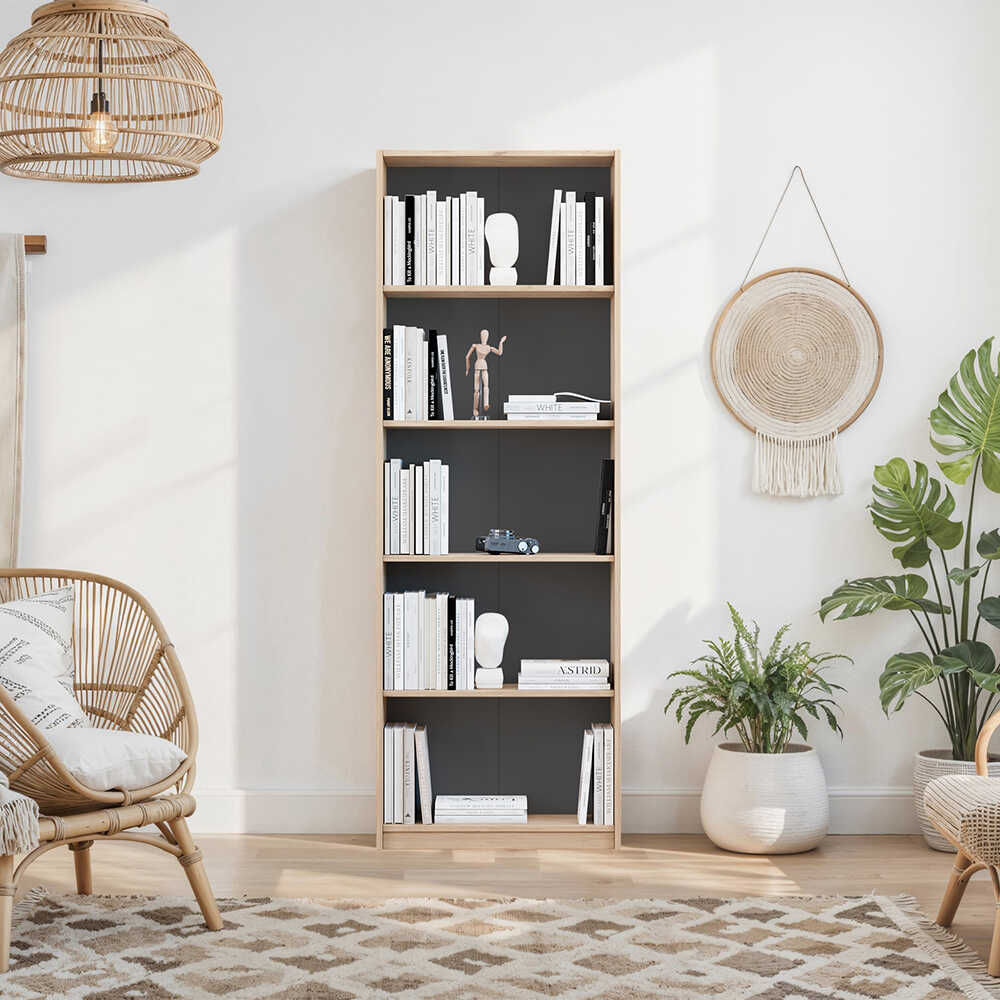 Biblioteca KTP-350-BB-1 Home Collection® Modern, 5 rafturi, 64x182x26 cm - Stejar | SKU: KTP-350-FF-1