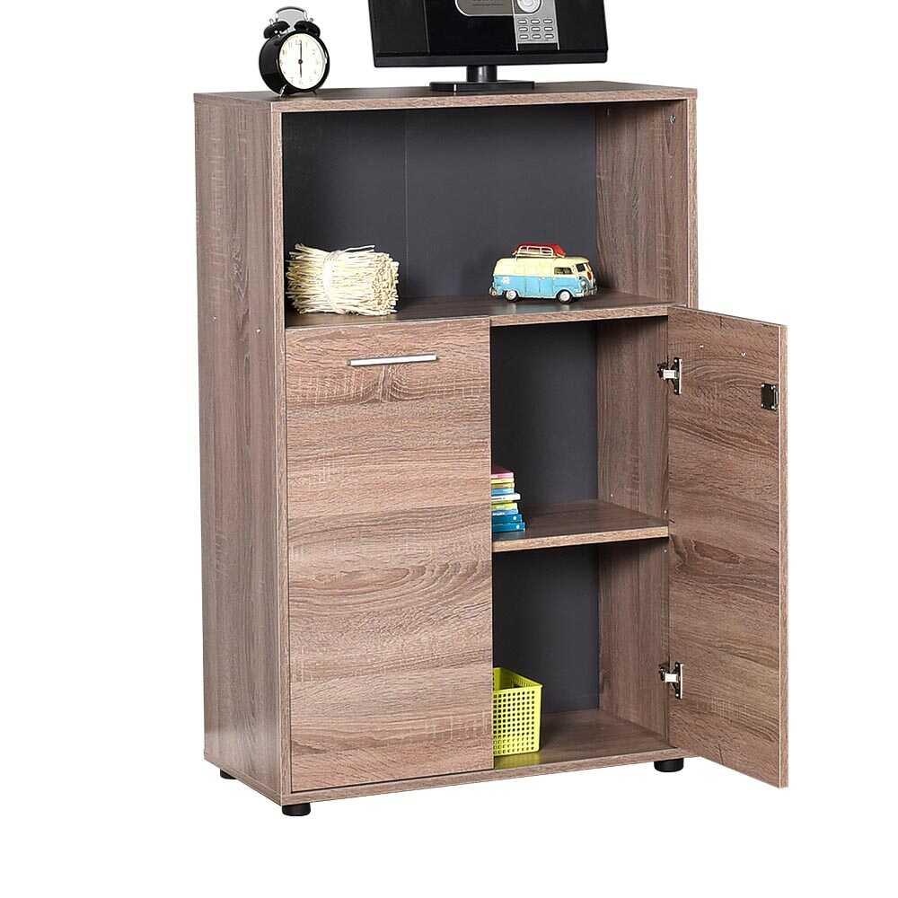 Biblioteca NKT-532-TT-1 Home Collection® New York, 2 usi cu cheie, 3 rafturi, Natur - Sonoma, 72x110x34 cm - Sonoma | SKU: NKT-532-LL-1