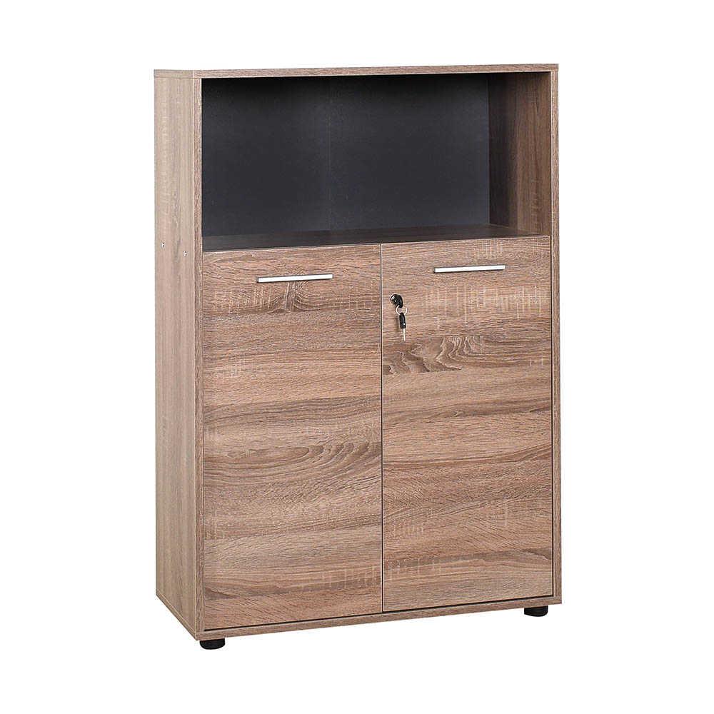 Biblioteca NKT-532-TT-1 Home Collection® New York, 2 usi cu cheie, 3 rafturi, Natur - Sonoma, 72x110x34 cm - Sonoma | SKU: NKT-532-LL-1