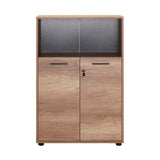 Biblioteca NKT-532-TT-1 Home Collection® New York, 2 usi cu cheie, 3 rafturi, Natur - Sonoma, 72x110x34 cm - Natur | SKU: NKT-532-TT-1