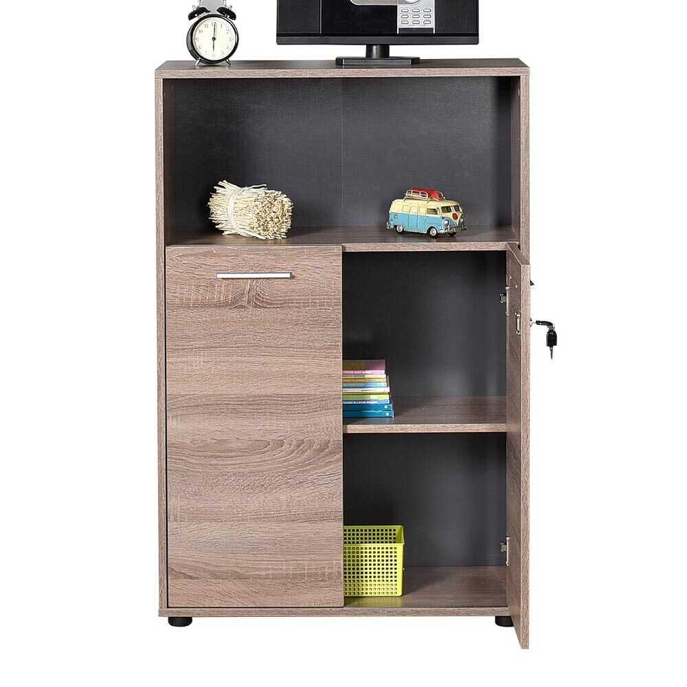 Biblioteca NKT-532-TT-1 Home Collection® New York, 2 usi cu cheie, 3 rafturi, Natur - Sonoma, 72x110x34 cm - Sonoma | SKU: NKT-532-LL-1