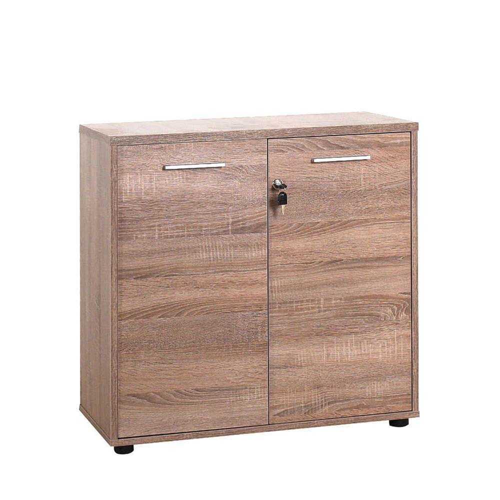 Biblioteca NKT-522-TT-1 Home Collection® New York, 2 usi cu cheie, 3 rafturi, Natur - Sonoma, 76x75x34 cm - Sonoma | SKU: NKT-522-LL-1