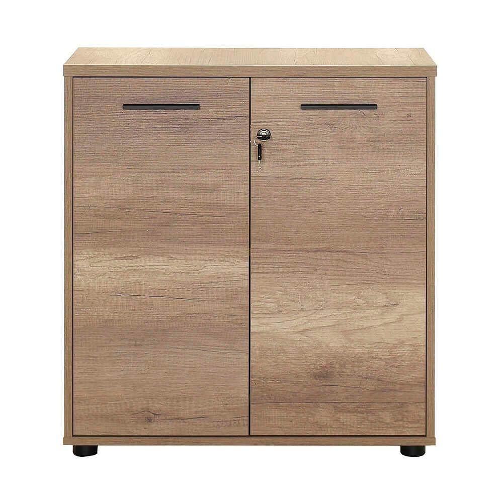 Biblioteca NKT-522-TT-1 Home Collection® New York, 2 usi cu cheie, 3 rafturi, Natur - Sonoma, 76x75x34 cm - Natur | SKU: NKT-522-TT-1