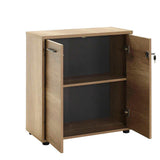 Biblioteca NKT-522-TT-1 Home Collection® New York, 2 usi cu cheie, 3 rafturi, Natur - Sonoma, 76x75x34 cm - Natur | SKU: NKT-522-TT-1