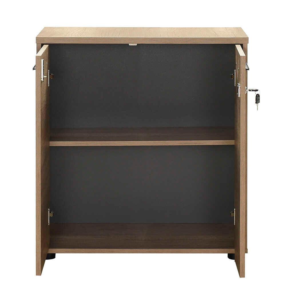 Biblioteca NKT-522-TT-1 Home Collection® New York, 2 usi cu cheie, 3 rafturi, Natur - Sonoma, 76x75x34 cm - Natur | SKU: NKT-522-TT-1