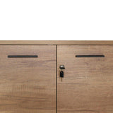 Biblioteca NKT-522-TT-1 Home Collection® New York, 2 usi cu cheie, 3 rafturi, Natur - Sonoma, 76x75x34 cm - Natur | SKU: NKT-522-TT-1