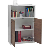 Biblioteca NKT-23-NB-1 Home Collection® New York cu 2 usi si incuietoare, Alb - Nuc, 76x111x34 cm