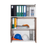 Biblioteca NKT-23-NB-1 Home Collection® New York cu 2 usi si incuietoare, Alb - Nuc, 76x111x34 cm