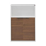 Biblioteca NKT-23-NB-1 Home Collection® New York cu 2 usi si incuietoare, Alb - Nuc, 76x111x34 cm