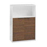 Biblioteca NKT-23-NB-1 Home Collection® New York cu 2 usi si incuietoare, Alb - Nuc, 76x111x34 cm