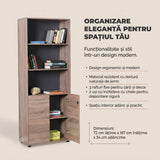 Biblioteca NKT-552-TT-1 Home Collection® New York Office, 2 usi cu cheie, 3 rafturi fix, Natur, 72x187x34 cm