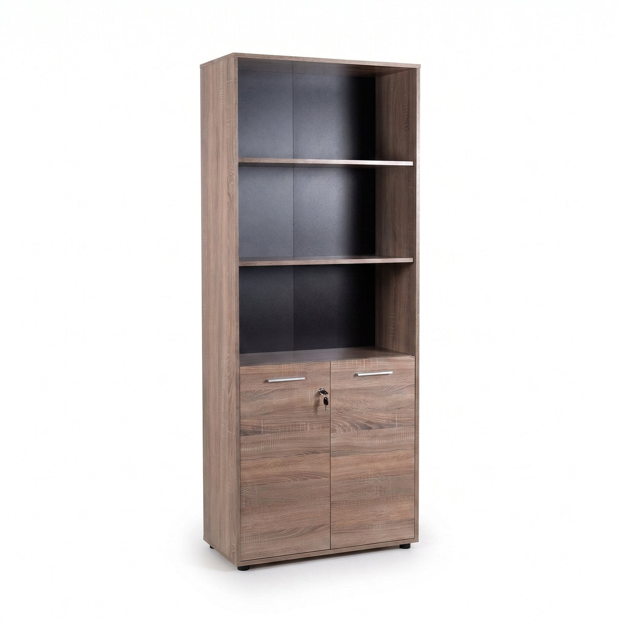 Biblioteca NKT-552-TT-1 Home Collection® New York Office, 2 usi cu cheie, 3 rafturi fix, Natur, 72x187x34 cm
