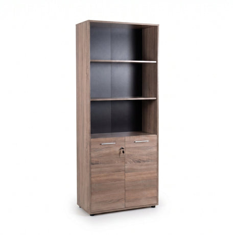 Biblioteca NKT-552-TT-1 Home Collection® New York Office, 2 usi cu cheie, 3 rafturi fix, Natur, 72x187x34 cm