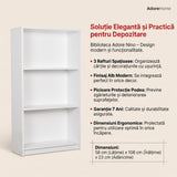 Biblioteca KTP-130-BB-1 Home Collection® Nino, 3 rafturi, Alb - Stejar, 58x106x23 cm - Alb | SKU: KTP-130-BB-1, KTP-130-FF-1