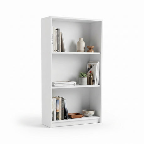Biblioteca KTP-130-BB-1 Home Collection® Nino, 3 rafturi, Alb - Stejar, 58x106x23 cm