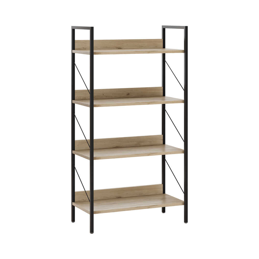 Biblioteca KTP-840-FF-1 Home Collection® Profile cu 4 rafturi, Alb - Maro - Stejar, 73x136x35 cm - Stejar | SKU: KTP-840-FF-1