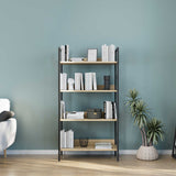 Biblioteca KTP-840-FF-1 Home Collection® Profile cu 4 rafturi, Alb - Maro - Stejar, 73x136x35 cm - Stejar | SKU: KTP-840-FF-1