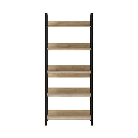 Biblioteca KTP-850-FF-1 Home Collection® Profile cu 5 rafturi, Alb - Maro - Stejar, 73x172x35 cm