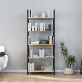 Biblioteca KTP-850-FF-1 Home Collection® Profile cu 5 rafturi, Alb - Maro - Stejar, 73x172x35 cm - Stejar | SKU: KTP-850-FF-1