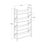 Biblioteca KTP-840-FF-1 Home Collection® Profile cu 4 rafturi, Alb - Maro - Stejar, 73x136x35 cm - Alb | SKU: KTP-840-FF-1, KTP-840-OO-1, KTP-840-DE-1