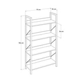 Biblioteca KTP-840-FF-1 Home Collection® Profile cu 4 rafturi, Alb - Maro - Stejar, 73x136x35 cm - Alb | SKU: KTP-840-FF-1, KTP-840-OO-1, KTP-840-DE-1