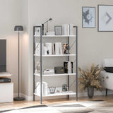 Biblioteca KTP-840-FF-1 Home Collection® Profile cu 4 rafturi, Alb - Maro - Stejar, 73x136x35 cm - Alb | SKU: KTP-840-FF-1, KTP-840-OO-1, KTP-840-DE-1