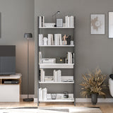 Biblioteca KTP-850-FF-1 Home Collection® Profile cu 5 rafturi, Alb - Maro - Stejar, 73x172x35 cm - Alb | SKU: KTP-850-FF-1, KTP-850-DE-1, KTP-850-OO-1