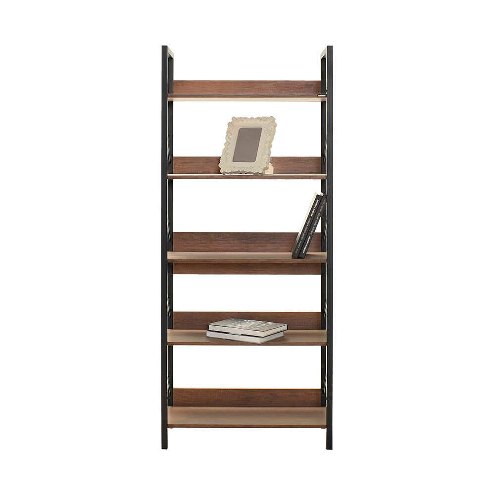Biblioteca KTP-850-FF-1 Home Collection® Profile cu 5 rafturi, Alb - Maro - Stejar, 73x172x35 cm - Maro | SKU: KTP-850-OO-1