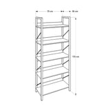 Biblioteca KTP-850-FF-1 Home Collection® Profile cu 5 rafturi, Alb - Maro - Stejar, 73x172x35 cm - Maro | SKU: KTP-850-OO-1