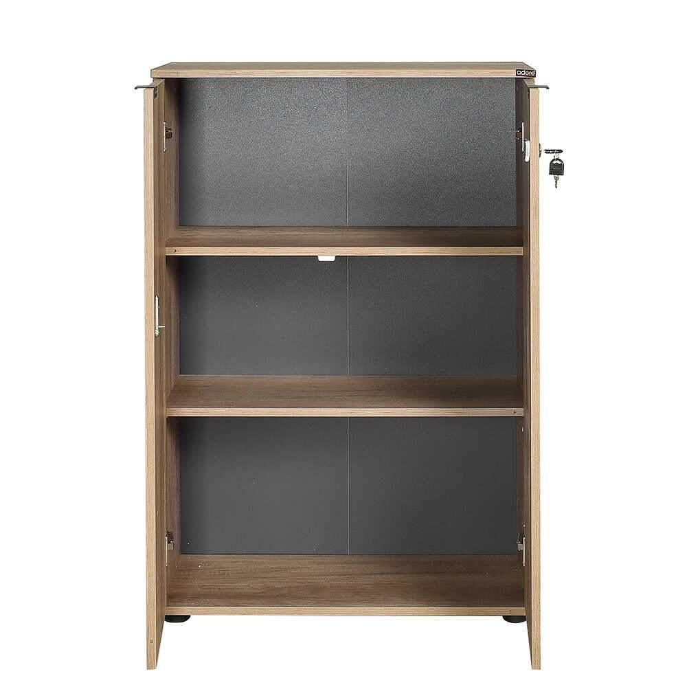 Bibliotecă RKT-332-DD-1 Home Collection® Rio cu 2 Uși, Cheie și 3 Rafturi, 72x109x34 cm - Natur | SKU: RKT-332-TT-1