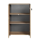 Bibliotecă RKT-332-DD-1 Home Collection® Rio cu 2 Uși, Cheie și 3 Rafturi, 72x109x34 cm - Natur | SKU: RKT-332-TT-1