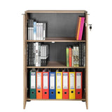 Bibliotecă RKT-332-DD-1 Home Collection® Rio cu 2 Uși, Cheie și 3 Rafturi, 72x109x34 cm - Natur | SKU: RKT-332-TT-1
