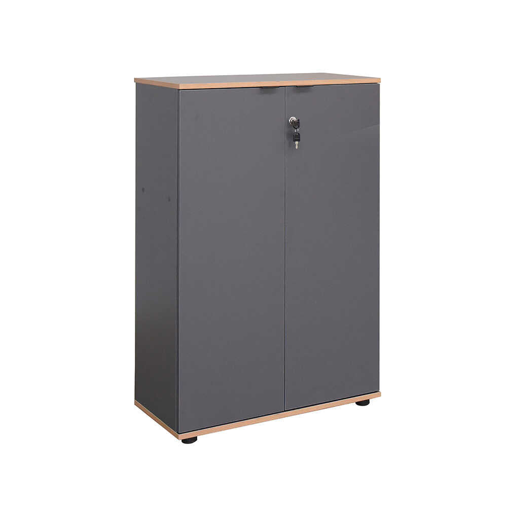 Bibliotecă RKT-332-DD-1 Home Collection® Rio cu 2 Uși, Cheie și 3 Rafturi, 72x109x34 cm - Antracit | SKU: RKT-332-AX-1