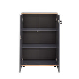 Bibliotecă RKT-332-DD-1 Home Collection® Rio cu 2 Uși, Cheie și 3 Rafturi, 72x109x34 cm - Antracit | SKU: RKT-332-AX-1