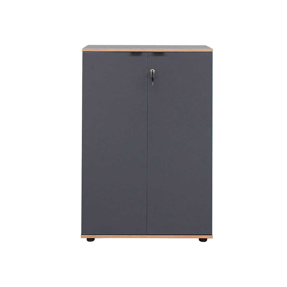 Bibliotecă RKT-332-DD-1 Home Collection® Rio cu 2 Uși, Cheie și 3 Rafturi, 72x109x34 cm - Antracit | SKU: RKT-332-AX-1