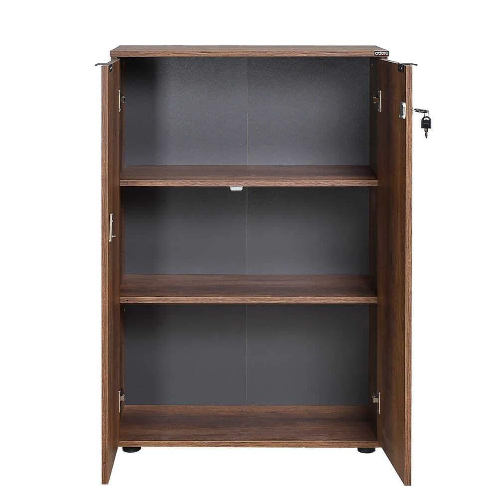 Bibliotecă RKT-332-DD-1 Home Collection® Rio cu 2 Uși, Cheie și 3 Rafturi, 72x109x34 cm - Maro | SKU: RKT-332-OO-1