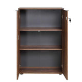 Bibliotecă RKT-332-DD-1 Home Collection® Rio cu 2 Uși, Cheie și 3 Rafturi, 72x109x34 cm - Maro | SKU: RKT-332-OO-1