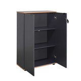 Bibliotecă RKT-332-DD-1 Home Collection® Rio cu 2 Uși, Cheie și 3 Rafturi, 72x109x34 cm - Antracit | SKU: RKT-332-AX-1
