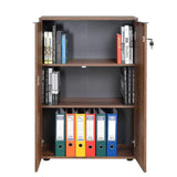 Bibliotecă RKT-332-DD-1 Home Collection® Rio cu 2 Uși, Cheie și 3 Rafturi, 72x109x34 cm - Maro | SKU: RKT-332-OO-1