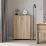 Bibliotecă RKT-332-DD-1 Home Collection® Rio cu 2 Uși, Cheie și 3 Rafturi, 72x109x34 cm - Natur | SKU: RKT-332-TT-1