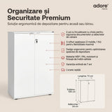 Bibliotecă RKT-332-DD-1 Home Collection® Rio cu 2 Uși, Cheie și 3 Rafturi, 72x109x34 cm - Alb | SKU: RKT-332-DD-1, RKT-332-OO-1, RKT-332-AX-1, RKT-332-TT-1, RKT-332-FF-1