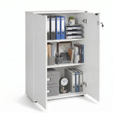 Bibliotecă RKT-332-DD-1 Home Collection® Rio cu 2 Uși, Cheie și 3 Rafturi, 72x109x34 cm - Alb | SKU: RKT-332-DD-1, RKT-332-OO-1, RKT-332-AX-1, RKT-332-TT-1, RKT-332-FF-1