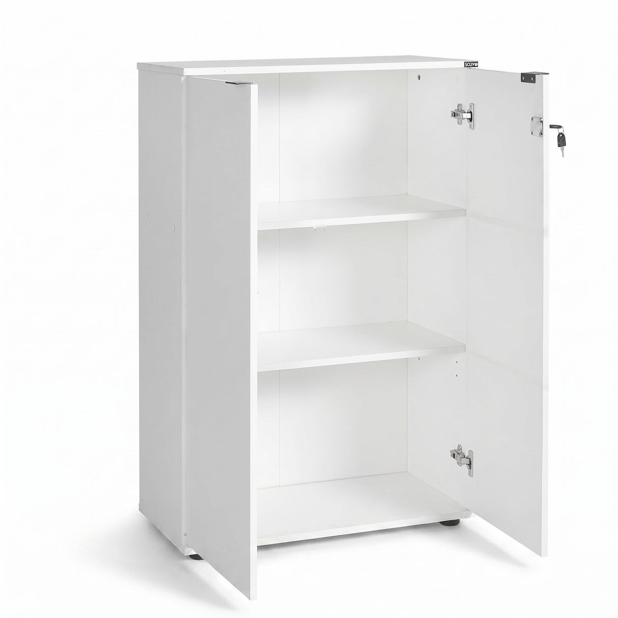 Bibliotecă RKT-332-DD-1 Home Collection® Rio cu 2 Uși, Cheie și 3 Rafturi, 72x109x34 cm - Alb | SKU: RKT-332-DD-1, RKT-332-OO-1, RKT-332-AX-1, RKT-332-TT-1, RKT-332-FF-1