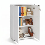 Bibliotecă RKT-332-DD-1 Home Collection® Rio cu 2 Uși, Cheie și 3 Rafturi, 72x109x34 cm - Alb | SKU: RKT-332-DD-1, RKT-332-OO-1, RKT-332-AX-1, RKT-332-TT-1, RKT-332-FF-1