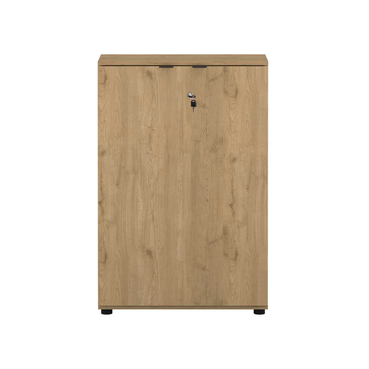 Bibliotecă RKT-332-DD-1 Home Collection® Rio cu 2 Uși, Cheie și 3 Rafturi, 72x109x34 cm - Stejar | SKU: RKT-332-FF-1