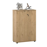 Bibliotecă RKT-332-DD-1 Home Collection® Rio cu 2 Uși, Cheie și 3 Rafturi, 72x109x34 cm - Stejar | SKU: RKT-332-FF-1