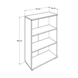 Biblioteca RKT-330-DD-1 Home Collection® Rio Mini, 3 rafturi, Alb - Nuc - Antracit, 72x109x34 cm - Natur | SKU: RKT-330-DD-1, RKT-330-OO-1, RKT-330-AX-1