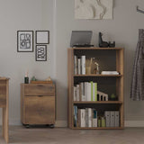 Biblioteca RKT-330-DD-1 Home Collection® Rio Mini, 3 rafturi, Alb - Nuc - Antracit, 72x109x34 cm - Nuc | SKU: RKT-330-DD-1, RKT-330-OO-1, RKT-330-AX-1